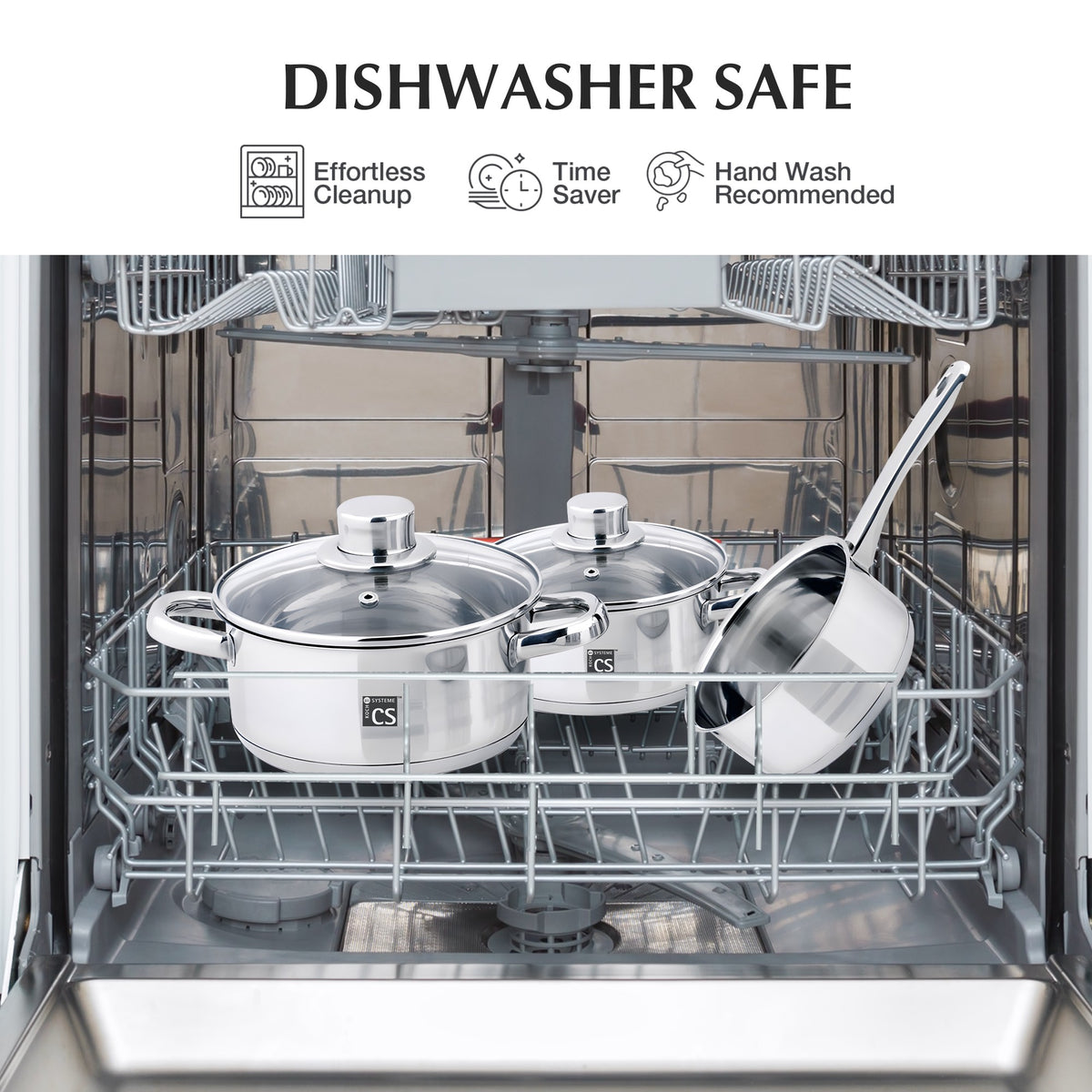 Belm 4pcs Stainless Steel Cookware Set