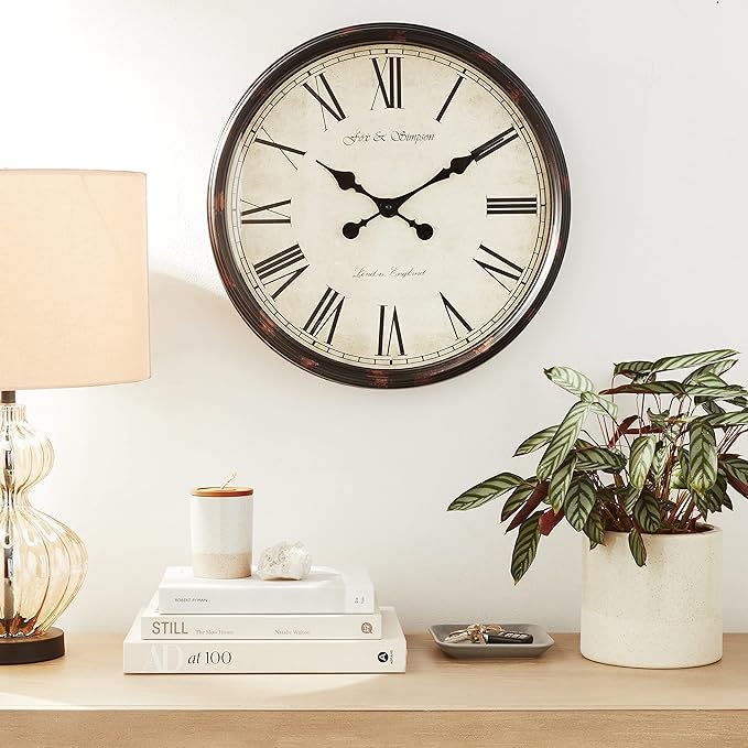 Station Wall Clock 50cm Grand Central in Black and Beige