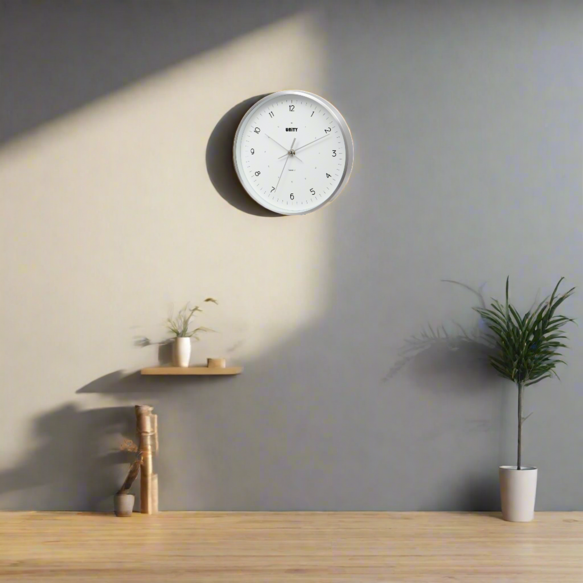 Bangkok 25cm Wall Clock - Silver & White