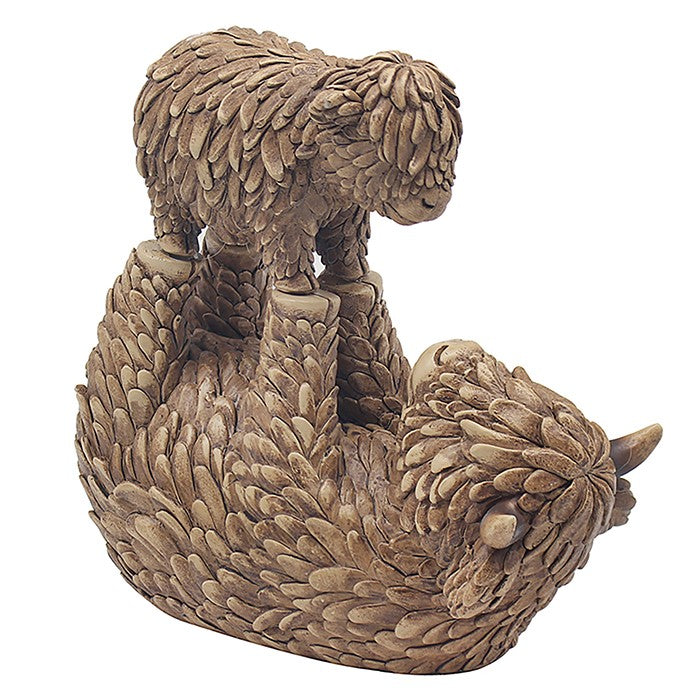 Highland Cow & Calf Playtime Figurine Ornament