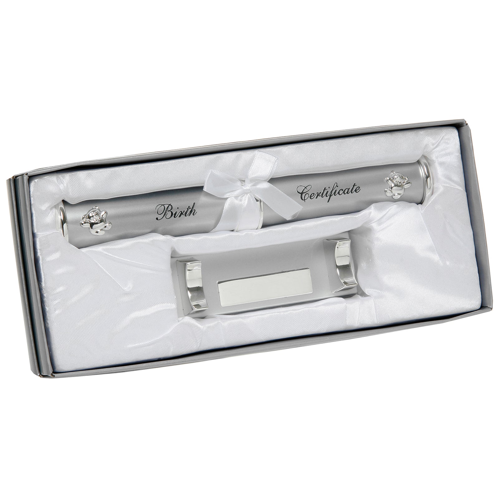 Silver Plated Birth Certificate Holder