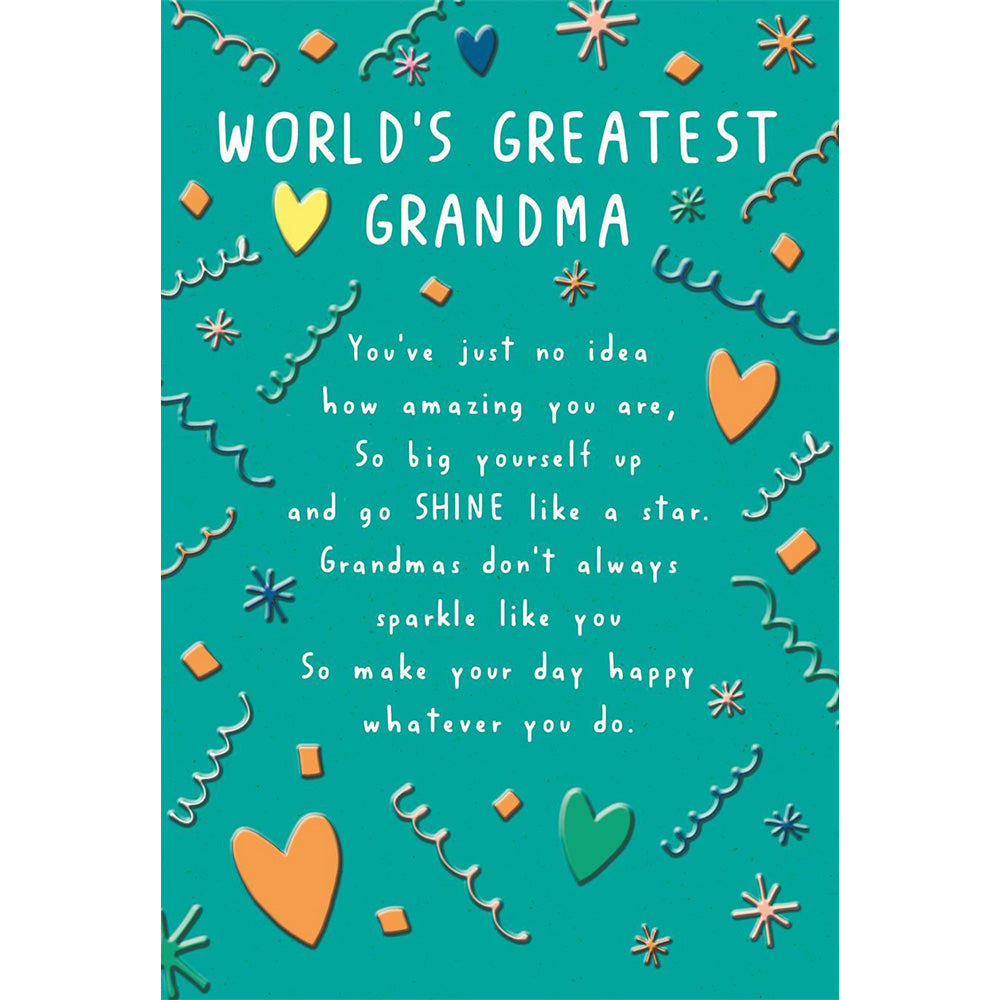 World's Greatest Gramdma Birthday Greetings Card