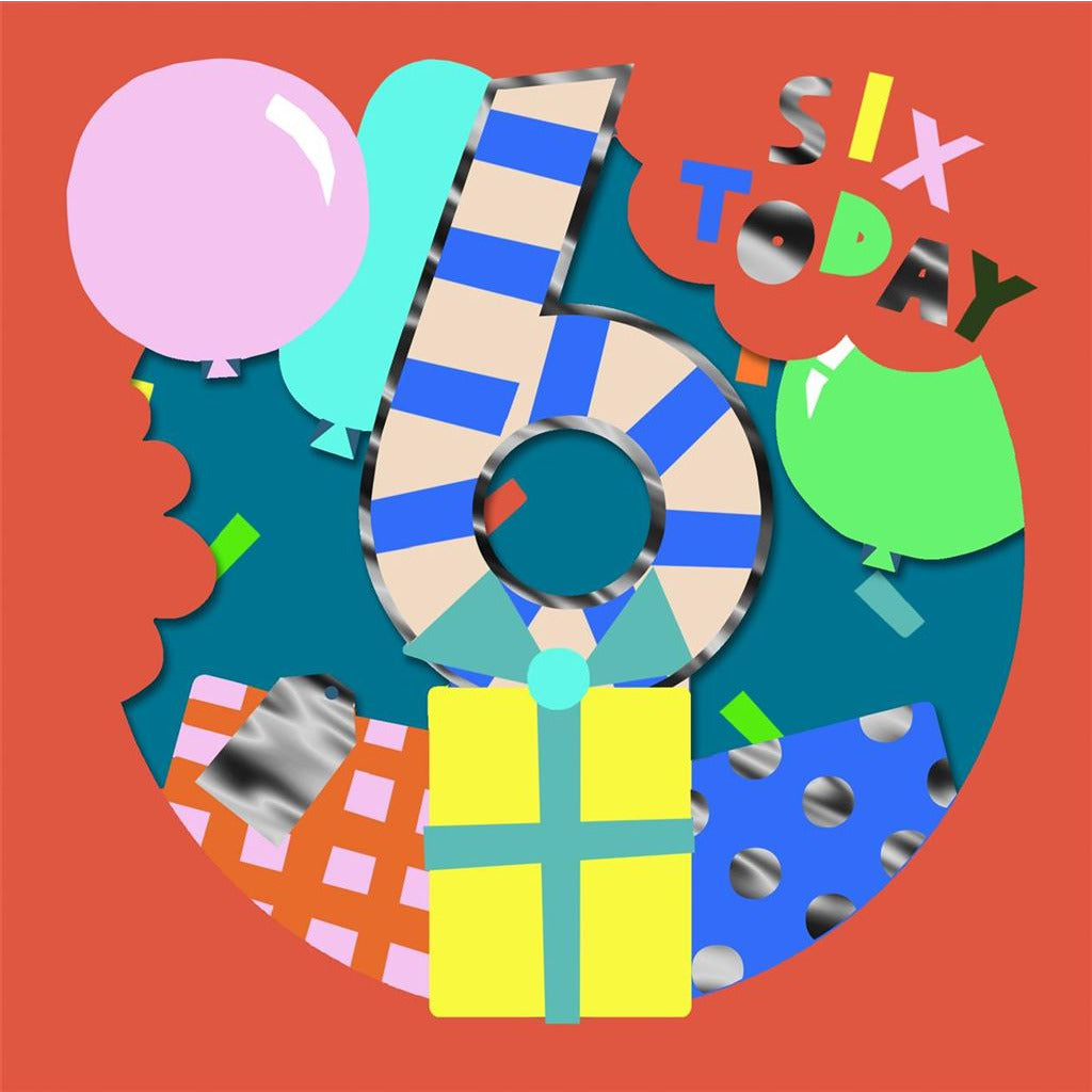 Six Today 6th Birthday Greetings Card
