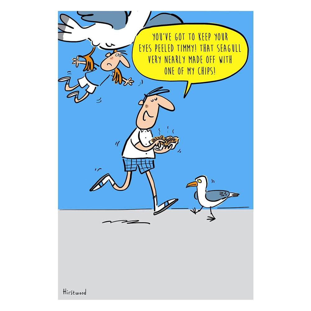 Seagull Chips Birthday Greetings Card