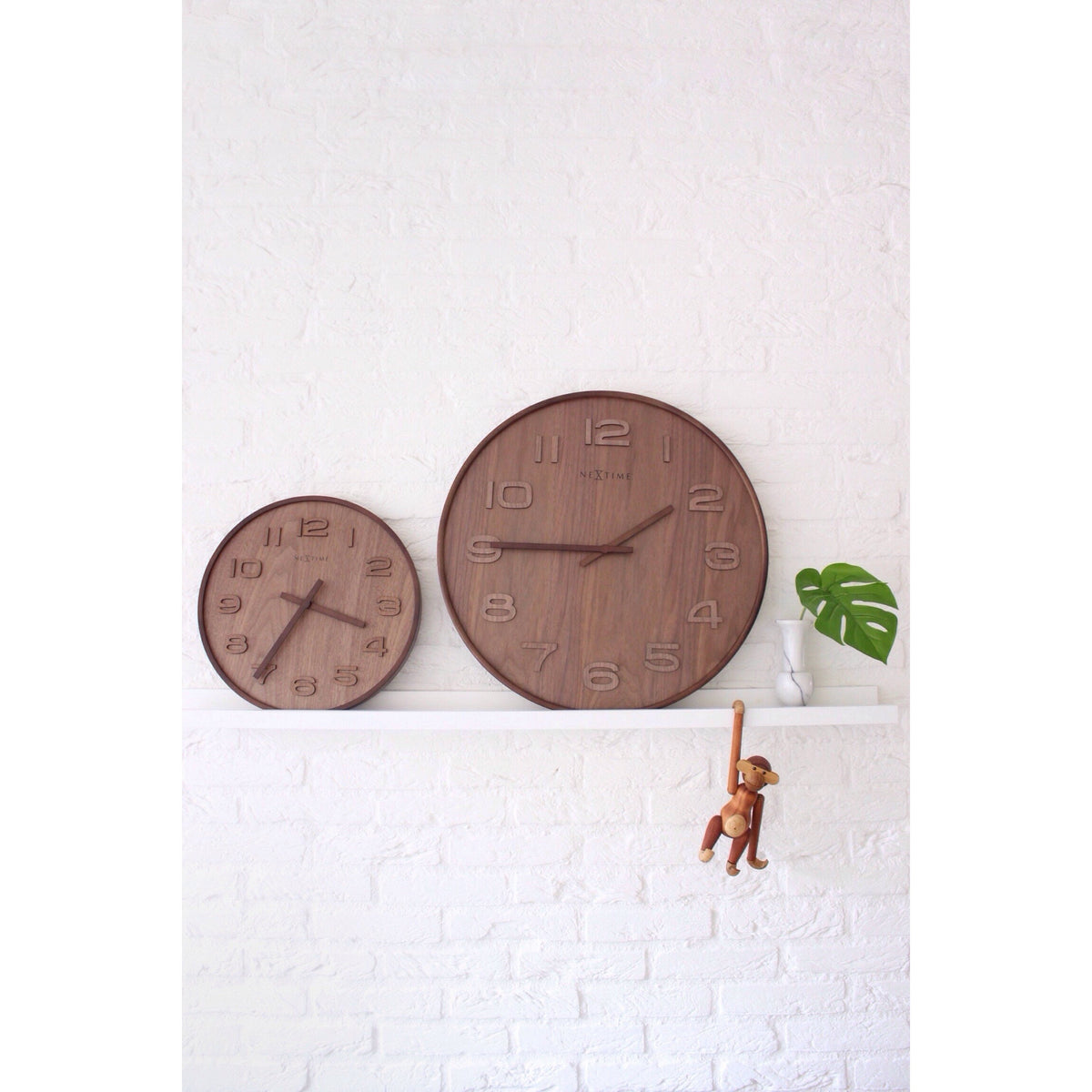 NeXtime - Wall clock – 53 x 3 cm - Wood - Brown - 'Wood Wood Big'