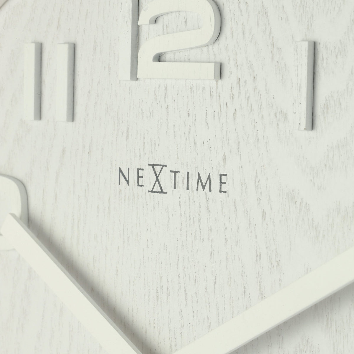 NeXtime - Wall clock – 52.8 x 3 cm - Wood - White - 'Wood Wood Big'
