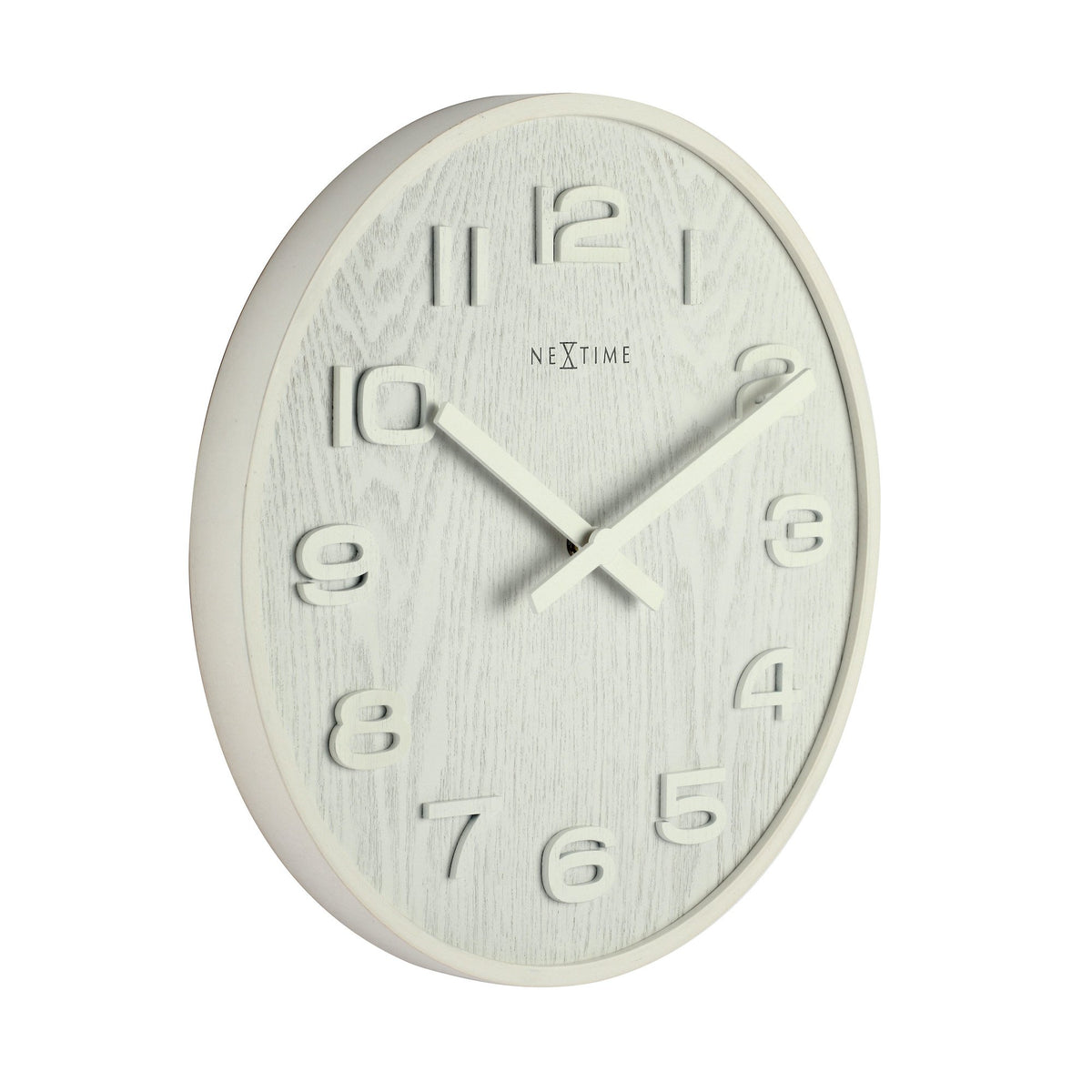 NeXtime - Wall clock – 52.8 x 3 cm - Wood - White - 'Wood Wood Big'