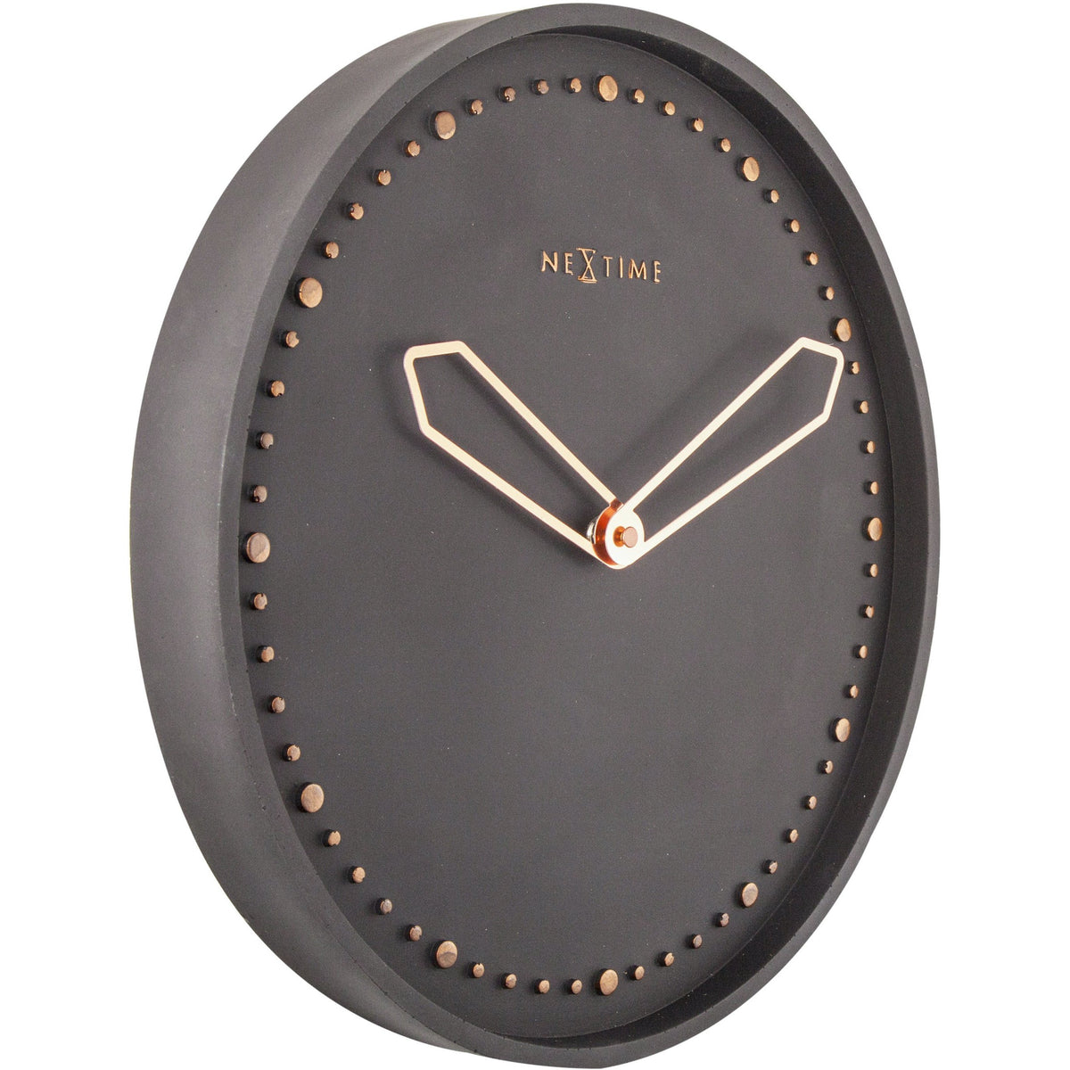 NeXtime - Wall clock - Ø 35 cm - Polyresin – Black – 'Cross'
