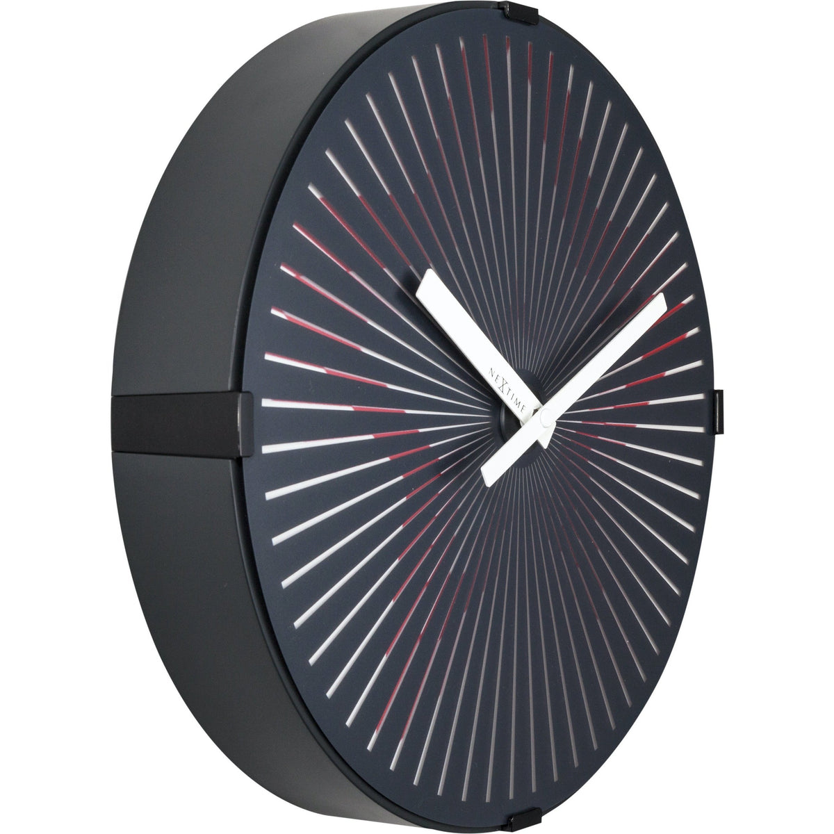 NeXtime - Wall clock- Ø 30 cm – Plastic – Motion clock-  Red – 'Motion Star – Red'