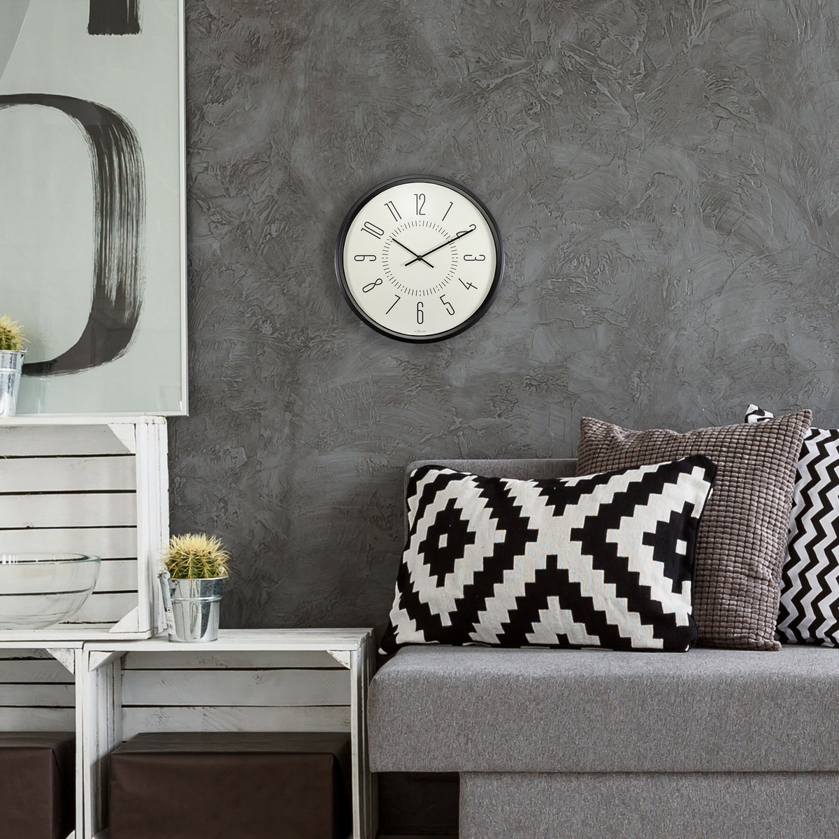 Wall Clock - Glow in the dark - White - 35 cm - Silent -  Luminous - NeXtime