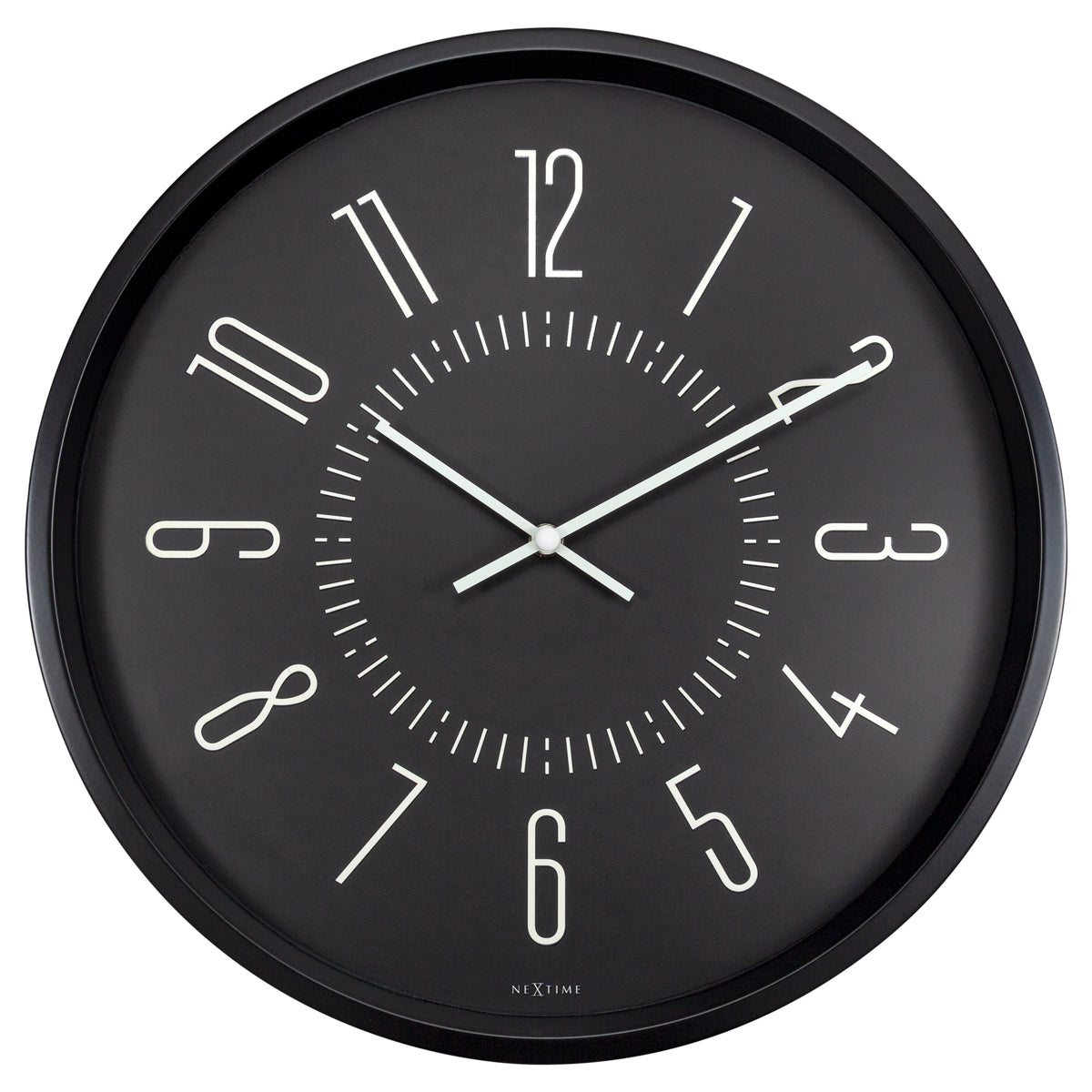 Wall Clock - Glow in the dark - Black - 35cm - Silent - Luminous - NeXtime