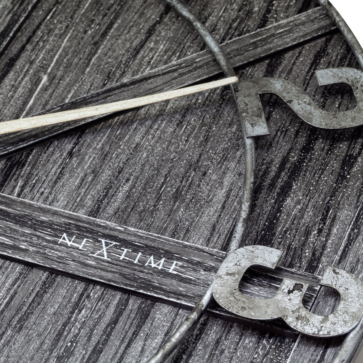 Large wall clock - 50cm - Silent - Black - Wood - Metal - "York" - NeXtime