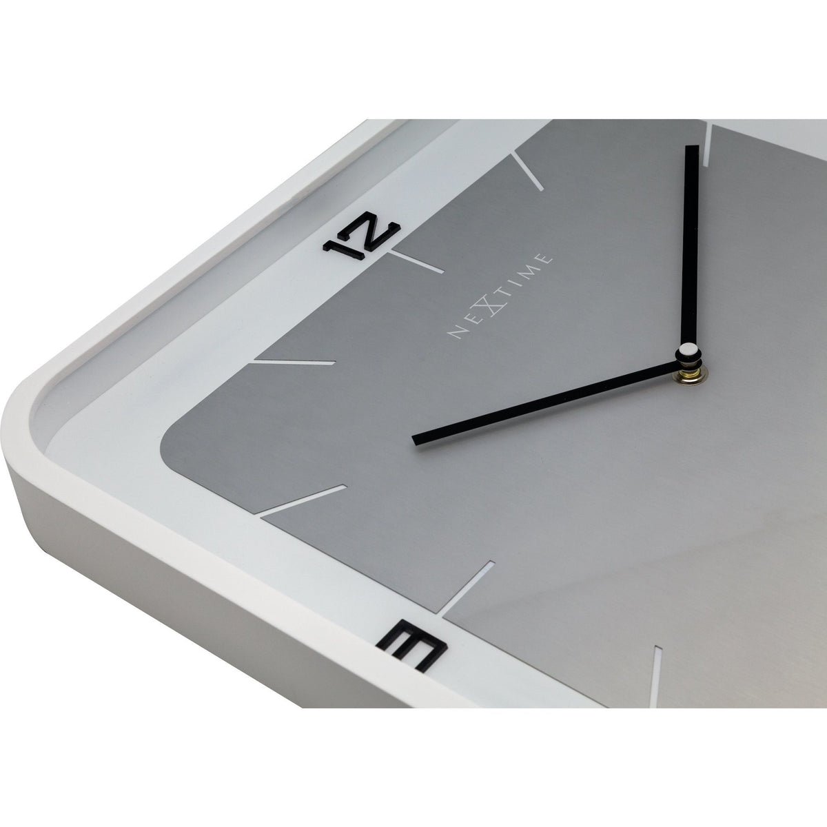 NeXtime - Wall clock - 40 x 40 x 4 cm - Wood - White - 'Square Wall'