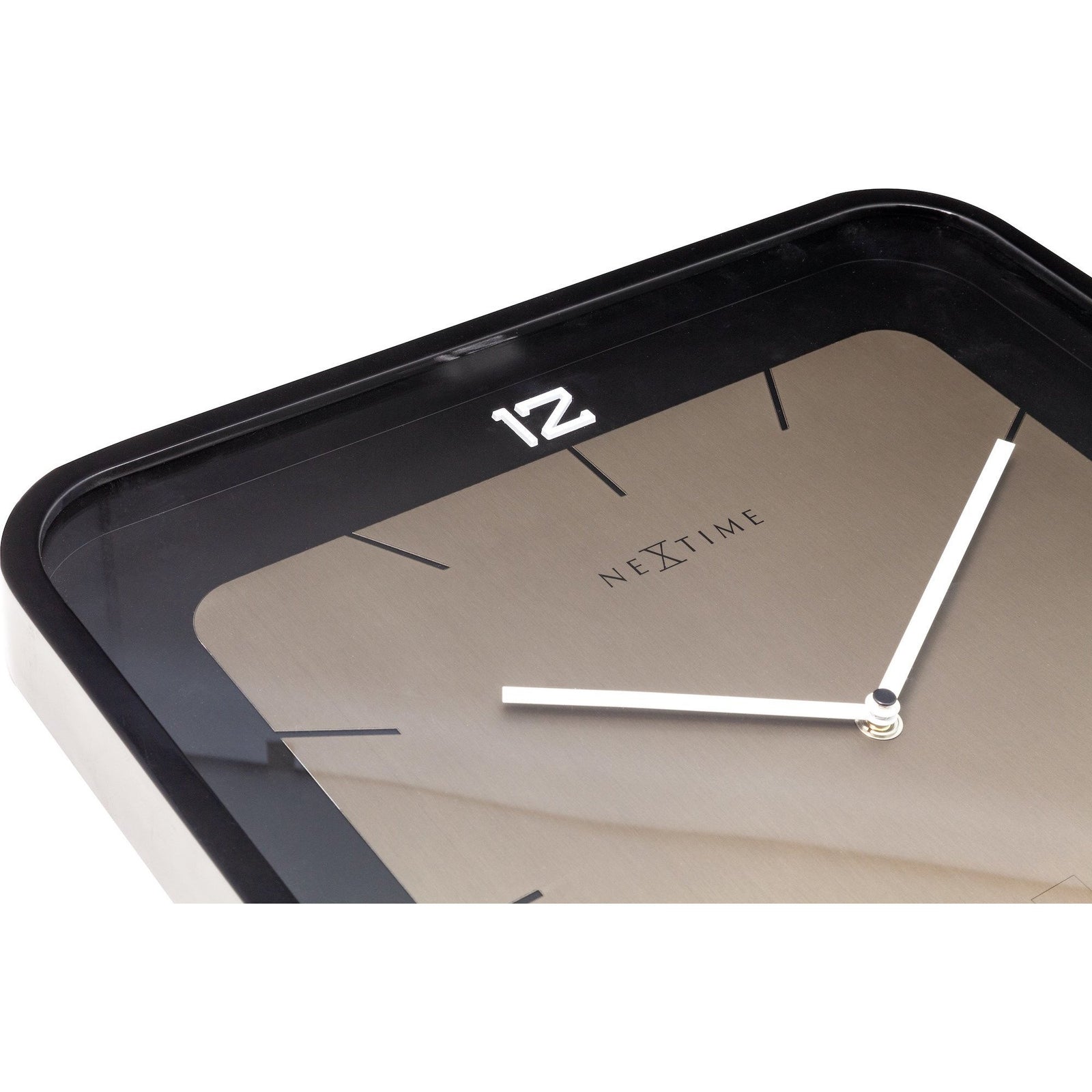 NeXtime - Wall clock - 40 x 40 x 4 cm - Wood - Black - 'Square Wall'