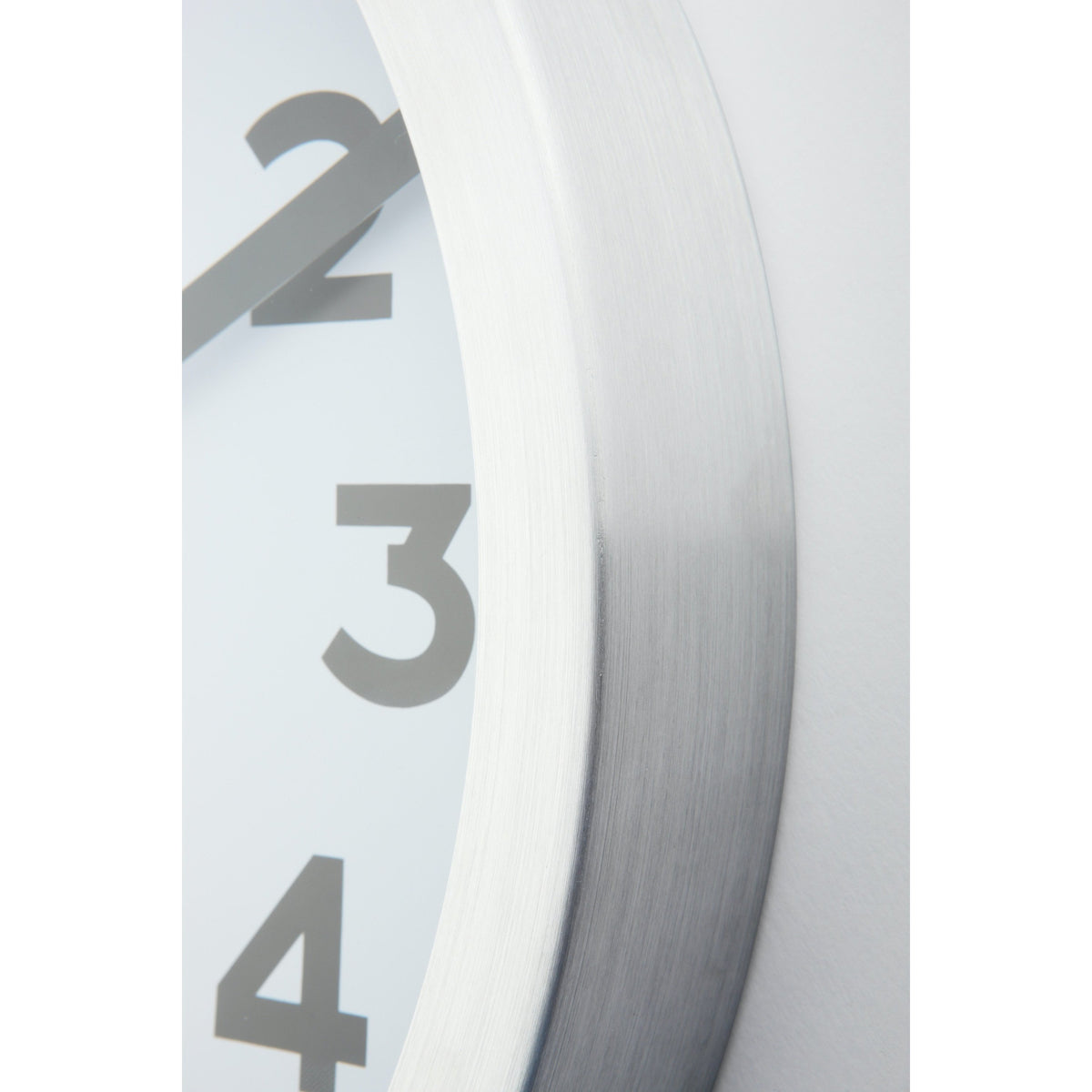 NeXtime - Wall clock/ Table clock - Ø 19 cm – Aluminum - Brushed - 'Station Numbers'