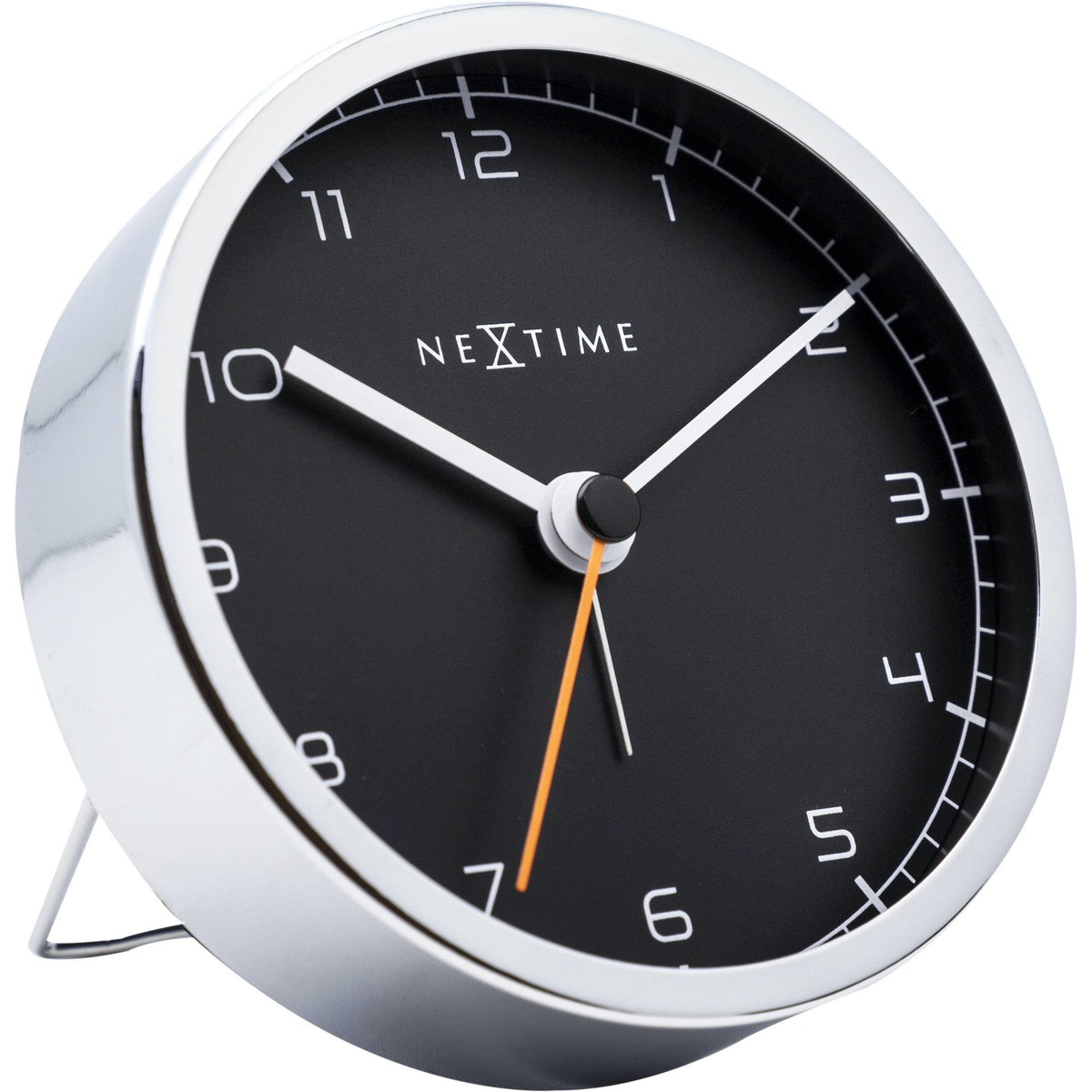 NeXtime - Alarm clock - 9 x 9 x 7.5 cm - Metal - White - 'Company Alarm'