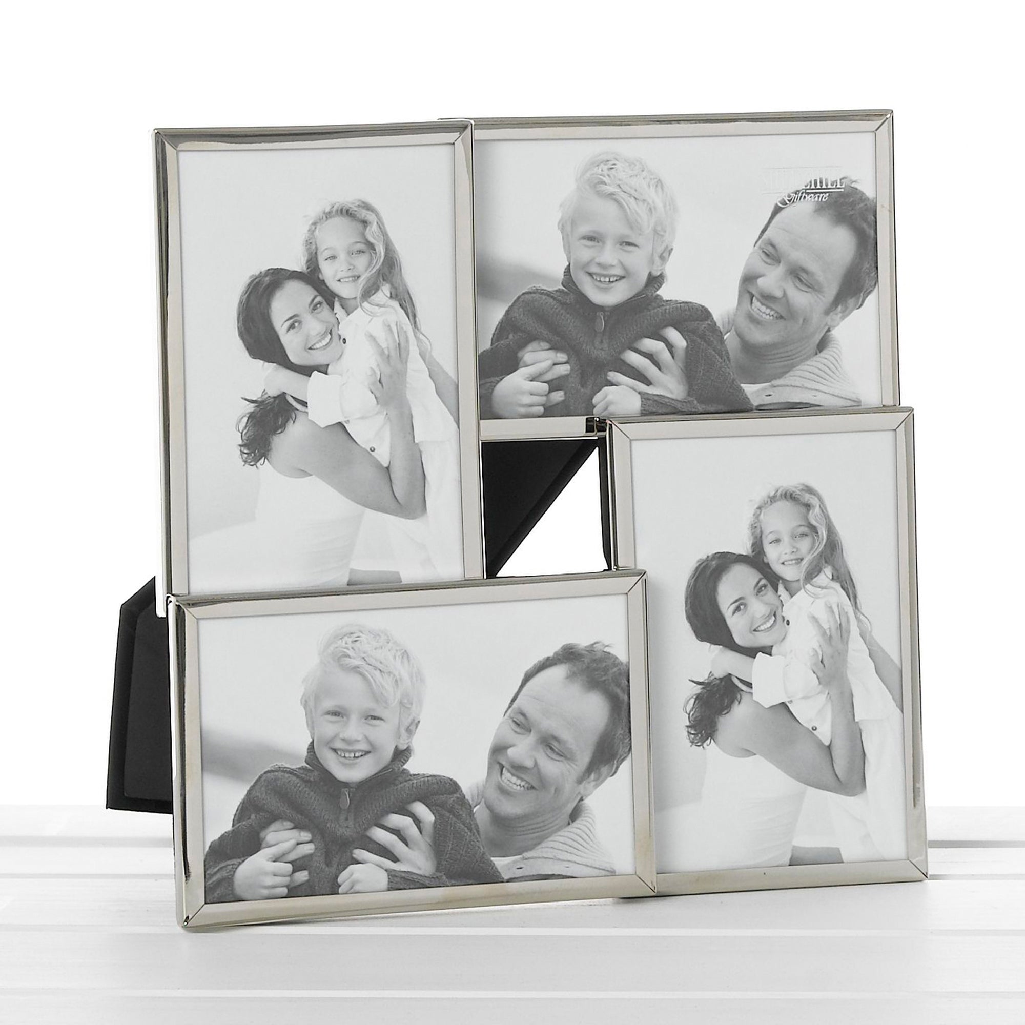 Shiny Silver Collage Photo Frame - 4 Photos