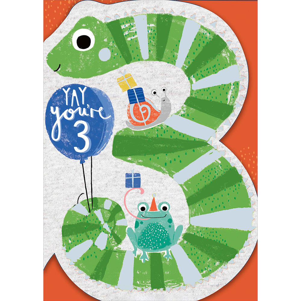 Yay You're 3 Birthday Greetings Card