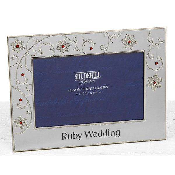 Ruby Wedding Anniversary Silver Frame