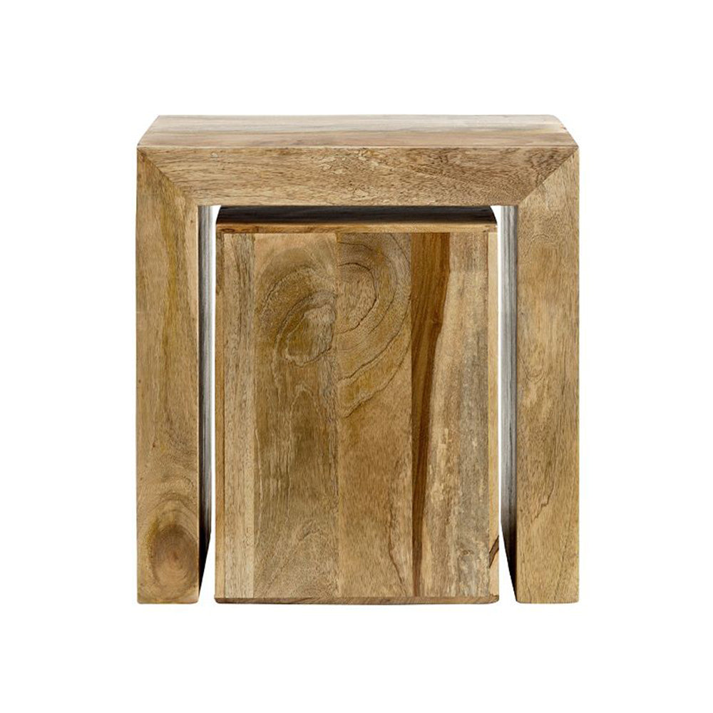 Dakota Light Mango Wood Cube Nest of Tables
