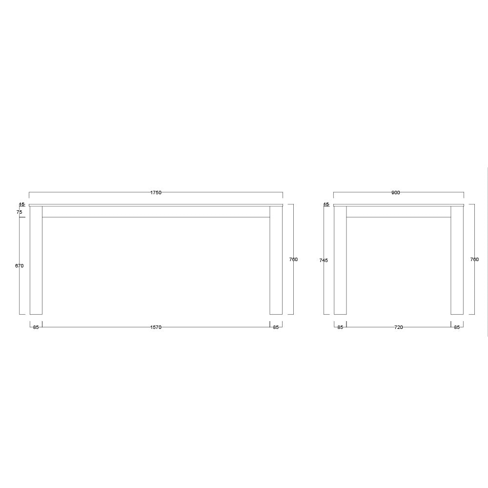 Dakota Mango Wood Dining Table 175cm