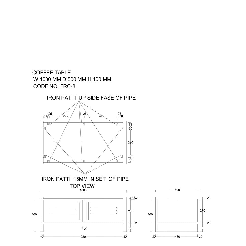 Frais Wood & Metal Coffee Table