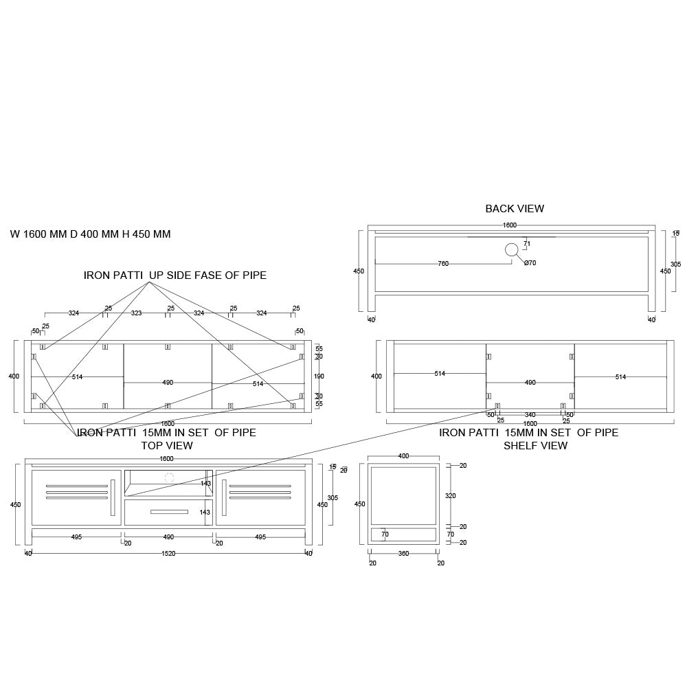 Frais Wood & Metal Large TV Unit