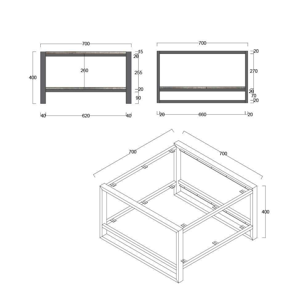 Frais Wood & Metal Side Table