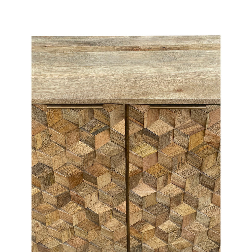 Geometric Mango Wood Small Sideboard
