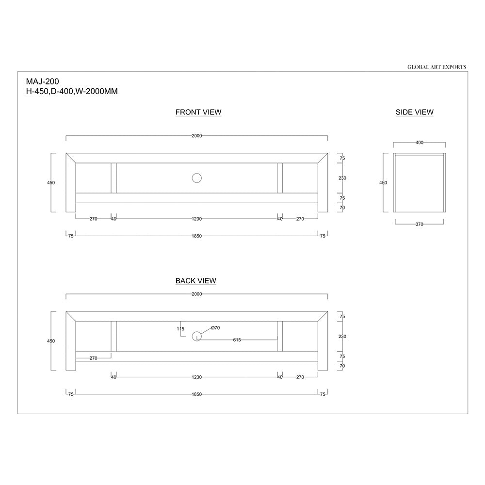 Jaipur Sheesham Wood TV Unit
