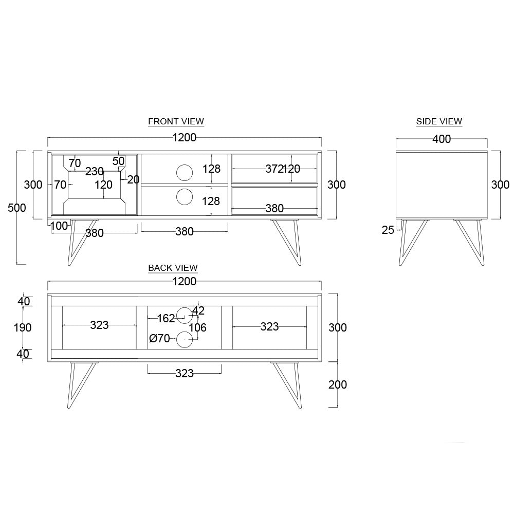 Rattan Brown Mango Wood TV Unit