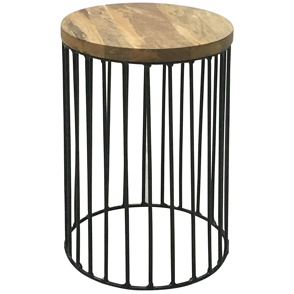 Ravi Light Mango Wood Round Side Table