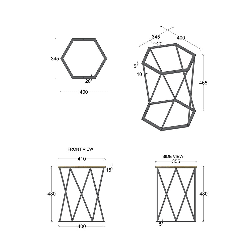 Ravi Hexagonal Side Table