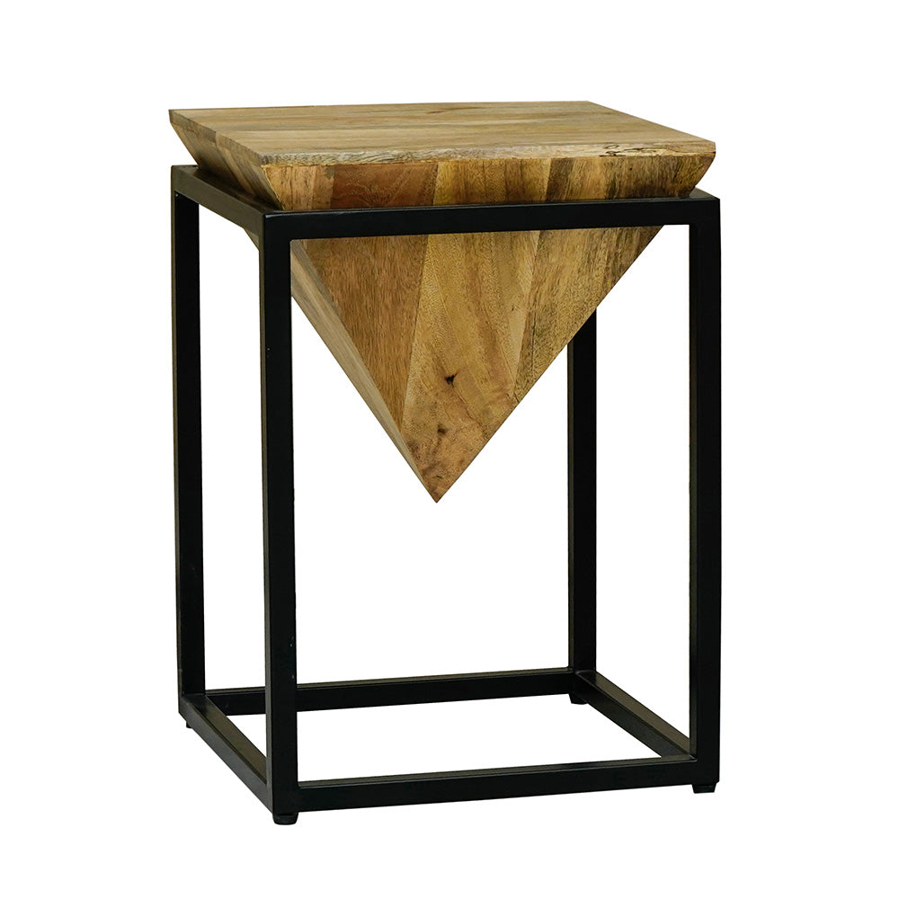 Ravi Mango Wood Diamond Stool / Side Table - Small