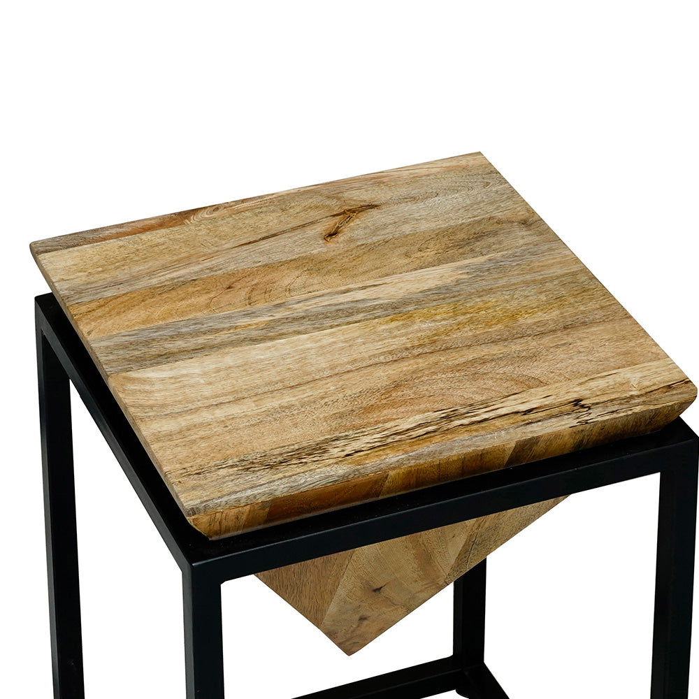 Ravi Mango Wood Diamond Stool / Side Table - Small