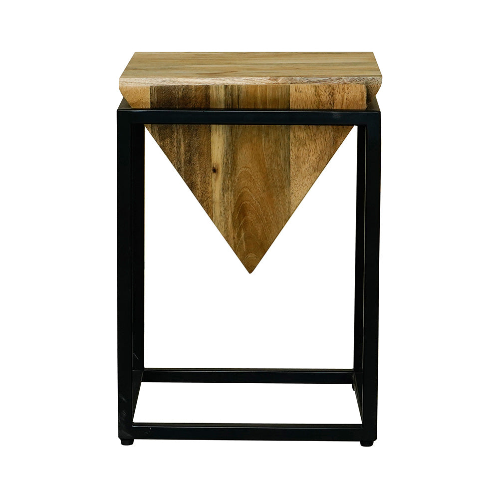 Ravi Mango Wood Diamond Stool / Side Table - Small