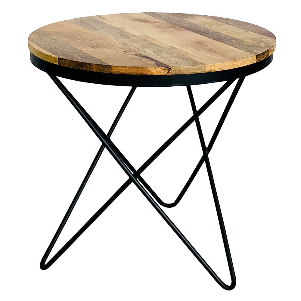 Ravi Mango Wood Round Side Table