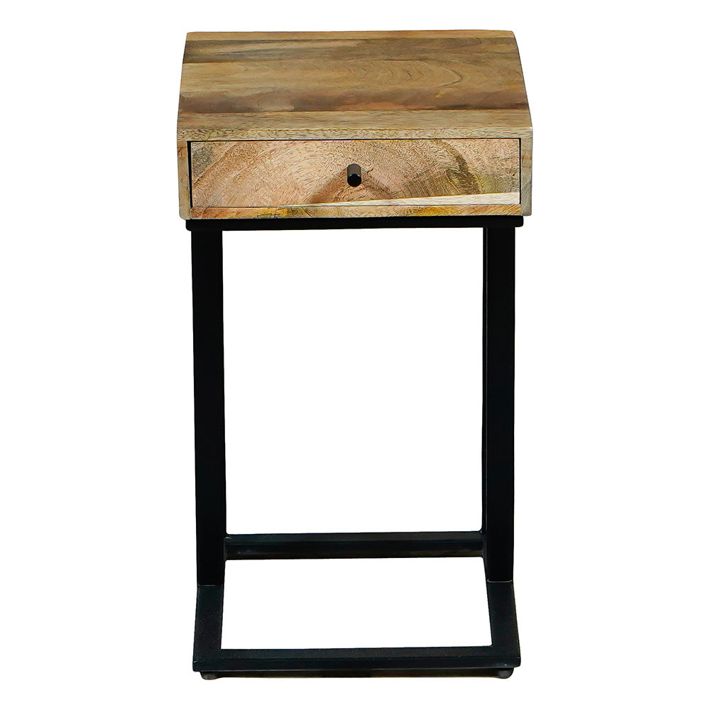 Ravi Light Mango Wood 1 Drawer Side Table - Small