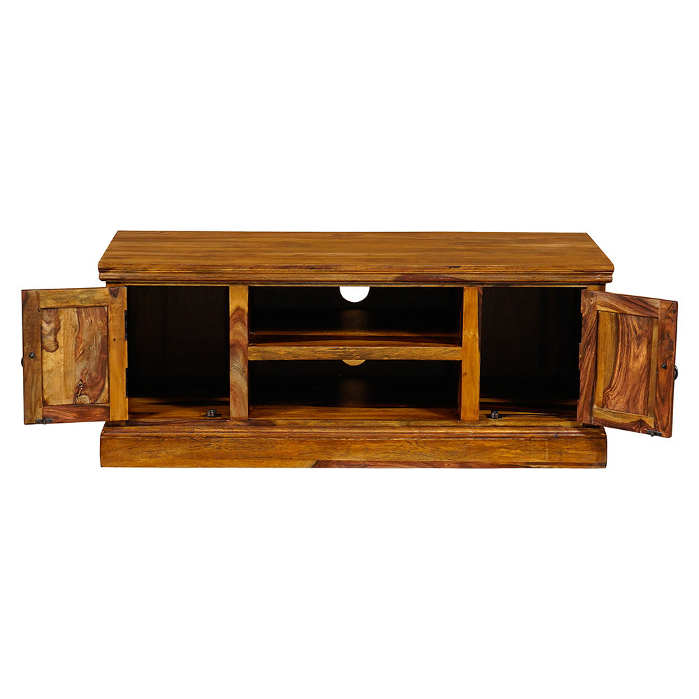 Klaasik Sheesham Wood Low TV Unit - Medium