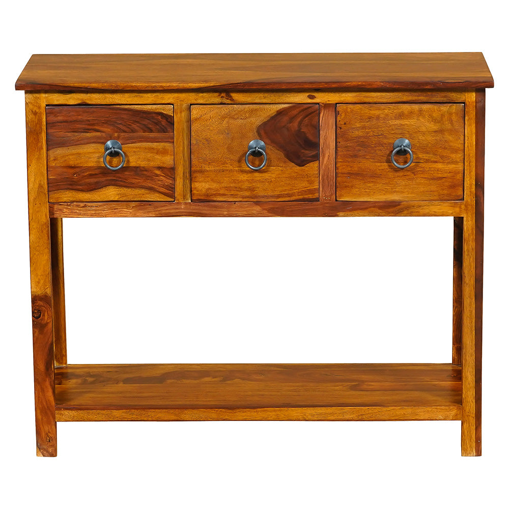 Klaasik Sheesham Wood Three Drawer Console Table